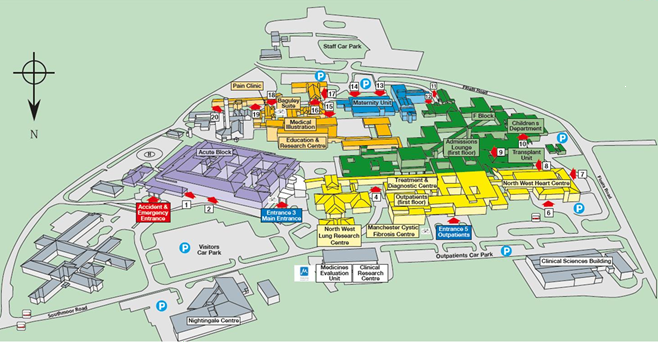 Wythenshawe Hospital Departments Map