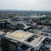 Aerial shot of the Helipad on MFT’s Oxford Road Campus site