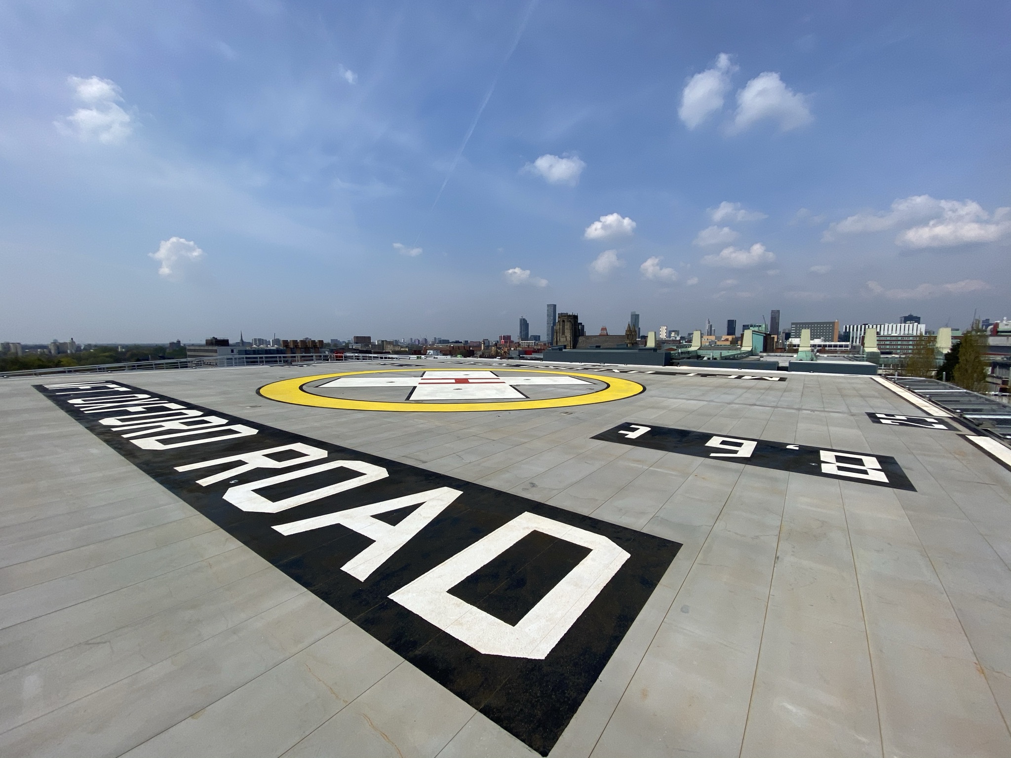 View from the top of MFT’s helipad in Manchester city centre