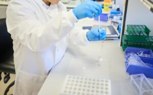 Person working in a lab.