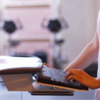 Nurse working at a computer