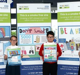 Local school pupils unveil ‘stop smoking’ poster designs at Wythenshawe Hospital