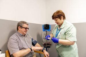 Man having blood pressure done