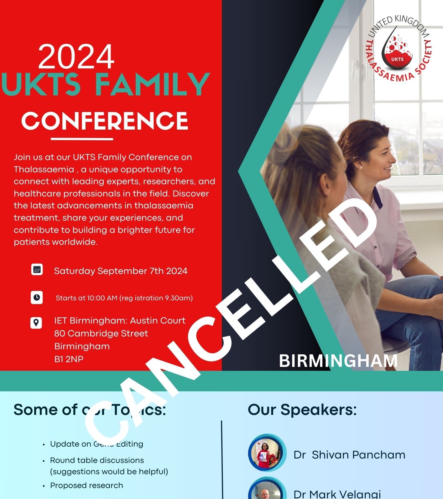 UKTS Thalassaemia Conference 2024 Cancelled Haemoglobinopathy   UKTS Event Cancelled 