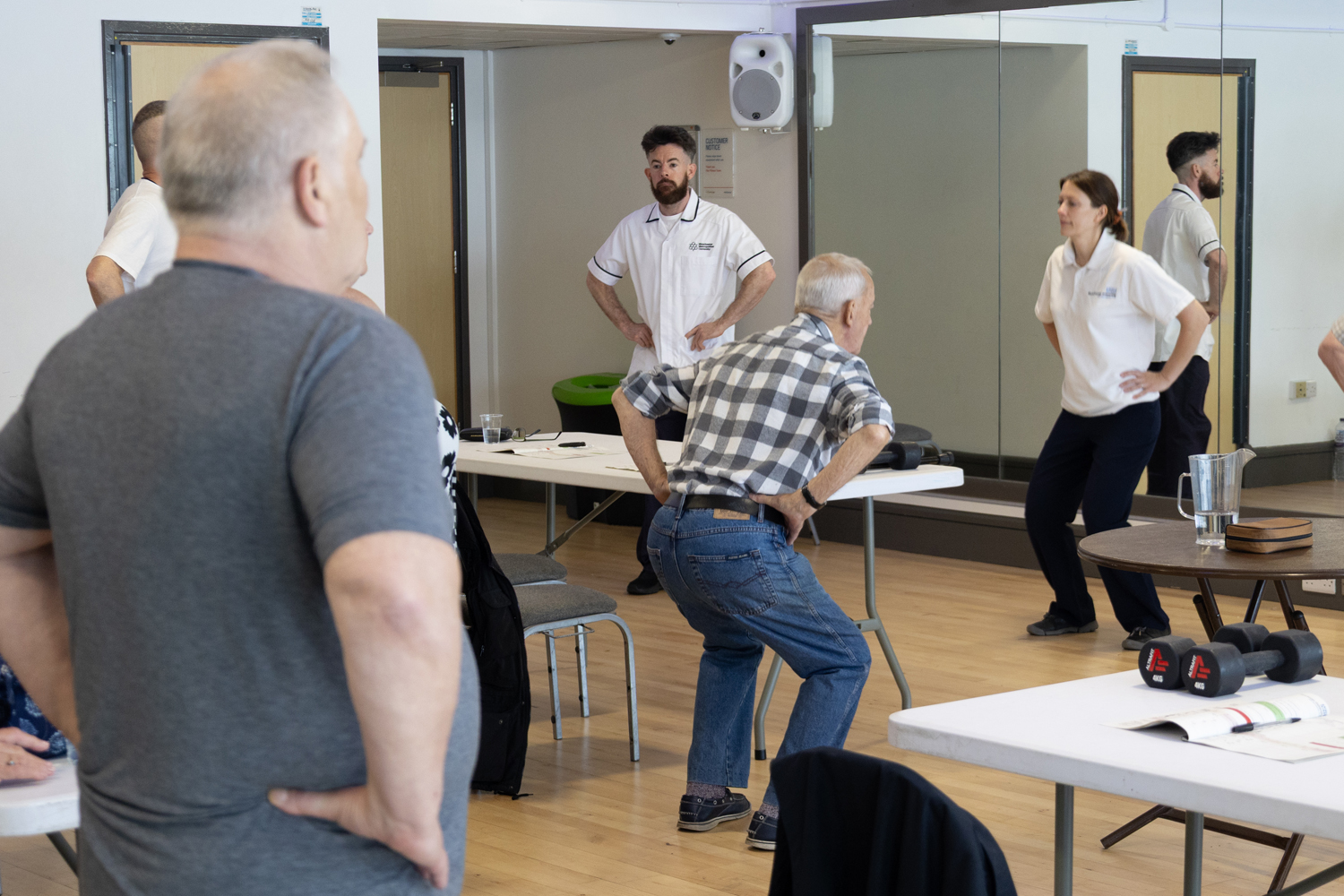People taking part in an exercise class