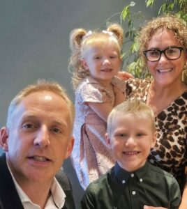 Selfie of a family of four.