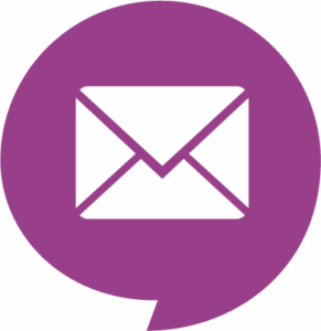 Graphic of the email icon in purple bubble