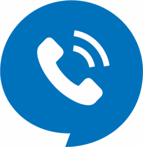 Graphic of a ringing phone in blue bubble