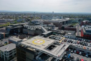 Aerial shot of the Helipad on MFT’s Oxford Road Campus site