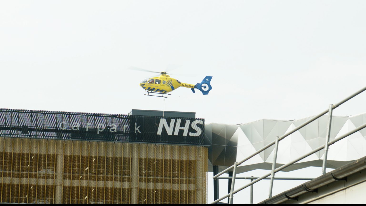 Photo 2 NWAA Helicopter landing on MFT's Helipad on Oxford Road Royal Manchester Children's