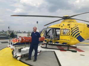 Alistair Rennie, Consultant in Emergency Medicine and Major Trauma at the MRI and RMCH and Group Clinical Lead for Emergency Planning on the helipad