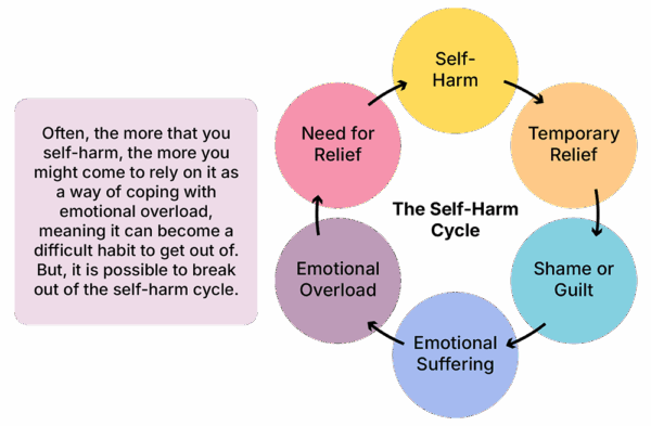 Diagram depicting the Self Harm Cycle