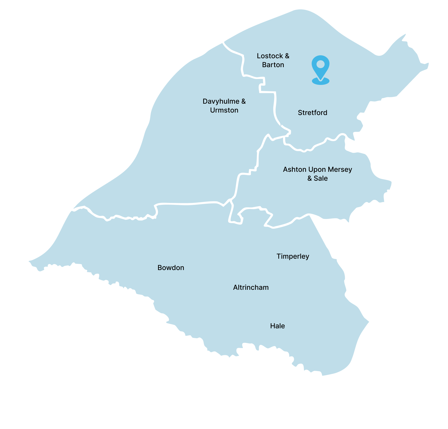Map of the Trafford Hub North area.